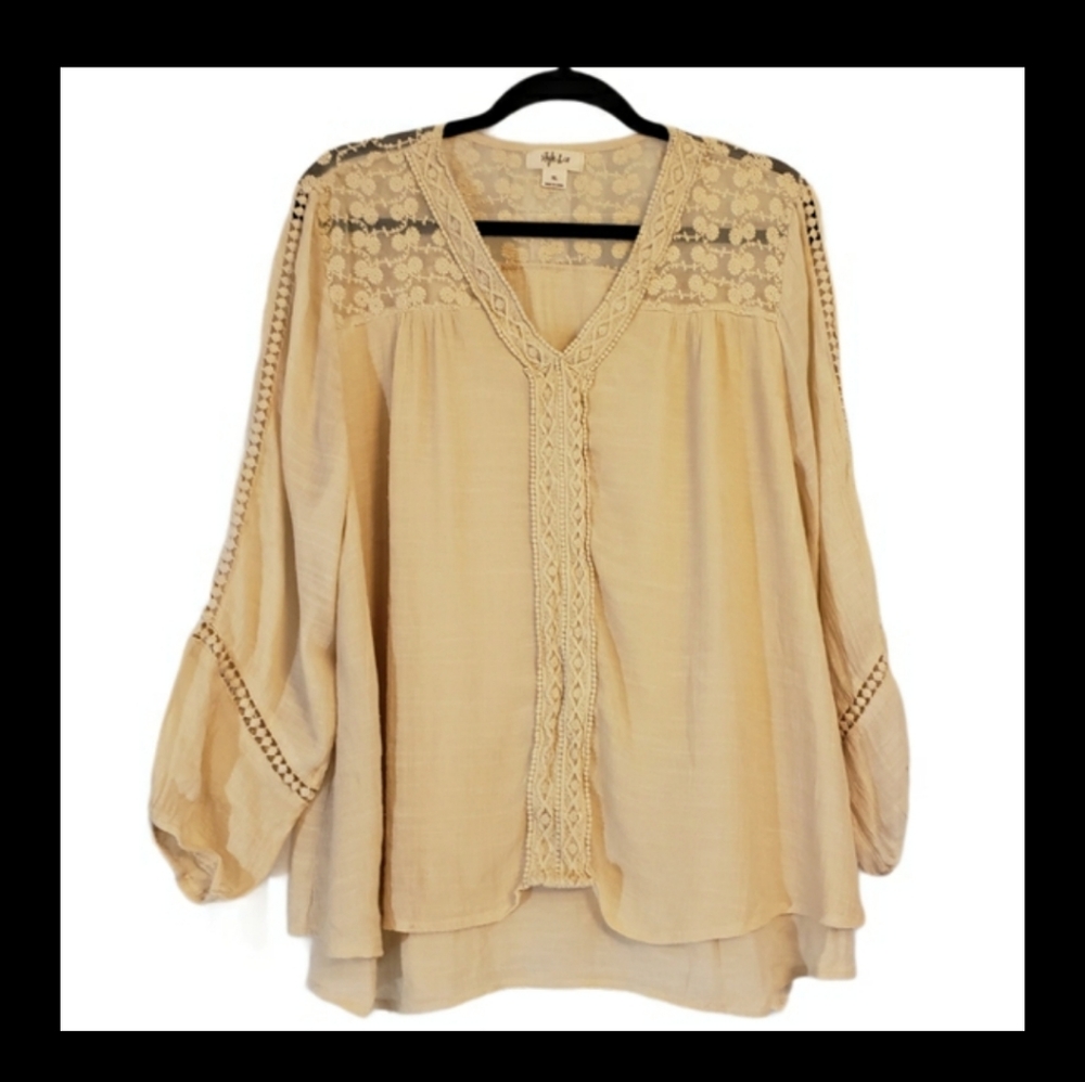 Style & Co Boho Cream Top